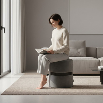 Modernissimo sgabello grigio di lusso, sgabello per camera da letto in stile mobili nuovi