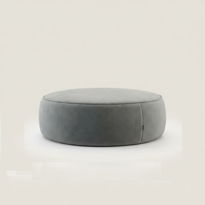 Puf rotondo grigio di lusso per seduta, mobili da camera da letto, sgabello da appoggio