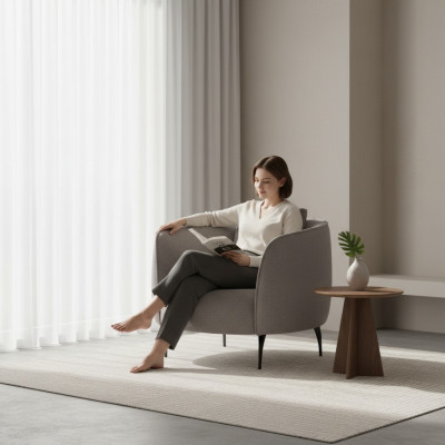 Marrone Moderna poltrona da soggiorno monoposto di lusso Design Poltrone Lounge
