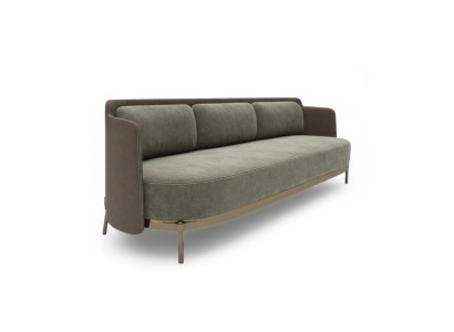 Divano moderno a 3 posti per soggiorno in tessuto imbottito di lusso, lunghezza 228 cm.