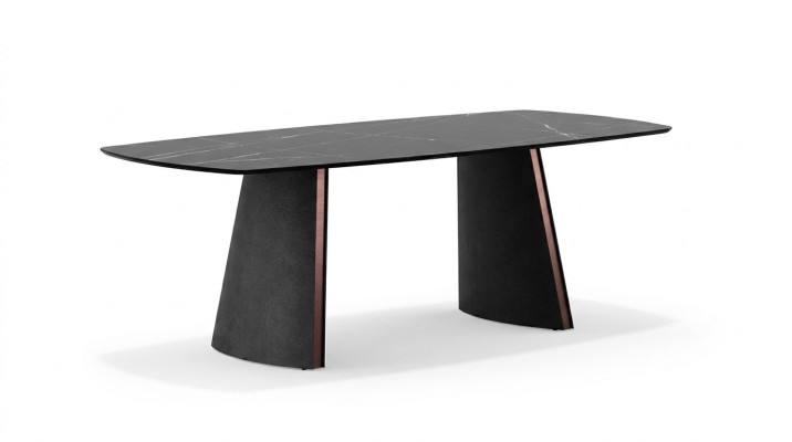 Tavolo da pranzo di lusso grigio scuro, tavoli da sala da pranzo, arredi di design nuovi.