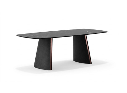 Tavolo da pranzo di lusso grigio scuro, tavoli da sala da pranzo, arredi di design nuovi.