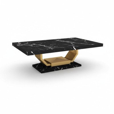 Tavolo nero Sala da pranzo Mobili di lusso Tavolo da pranzo in marmo Design di design