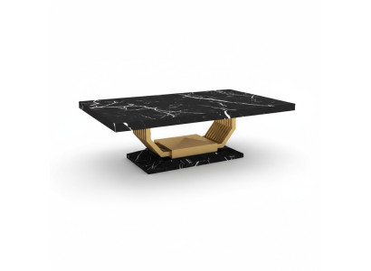 Tavolo nero Sala da pranzo Mobili di lusso Tavolo da pranzo in marmo Design di design