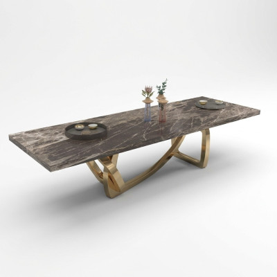 Grande elegante tavolo da pranzo, arredamento moderno per la sala da pranzo, design elegante e moderno, nuovo.