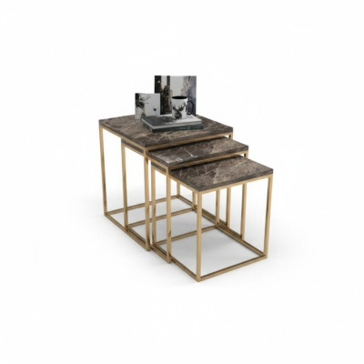 Set di tavolini in acciaio inossidabile per tavolino da salotto di design arredamento soggiorno
