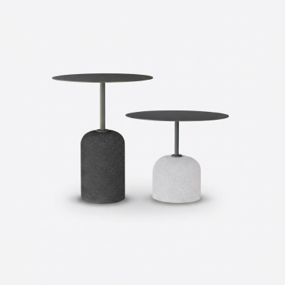 Set di tavolini da salotto nero e bianco di lusso 2x Tavolini da salotto rotondi di design.