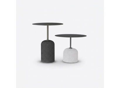 Set di tavolini da salotto nero e bianco di lusso 2x Tavolini da salotto rotondi di design.