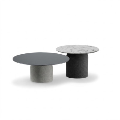 Set di tavolini da caffè grigi di design di lusso 2 tavoli Tavolini rotondi da salotto nuovi