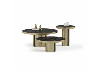Set di tavolini da salotto di lusso 3x Tavolini rotondi Moderni Tavolini da salotto Nuovi