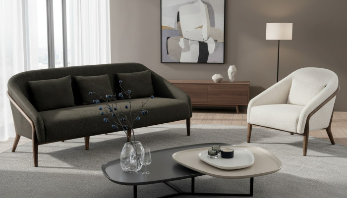 Set da soggiorno di lusso Divano Poltrona Design moderno 3+1 posti Mobili Nuovi