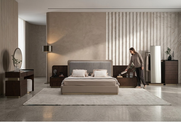 Set da camera da letto di lusso 7 pezzi eleganti divani imbottiti mobili