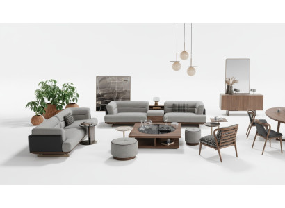 Set da soggiorno di lusso con divano e poltrona design moderno, set di divani 6 pezzi.