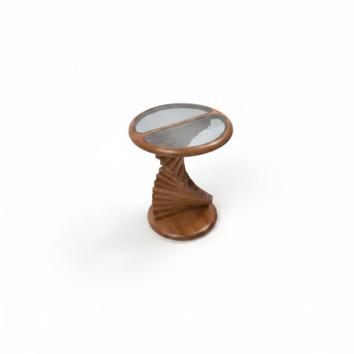 Tavolino da salotto di design moderno in legno con scale.