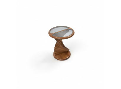 Tavolino da salotto di design moderno in legno con scale.