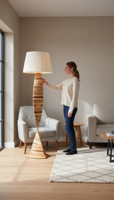 Lampada da terra di lusso per soggiorno, design moderno, lampada da terra in legno, illuminazione