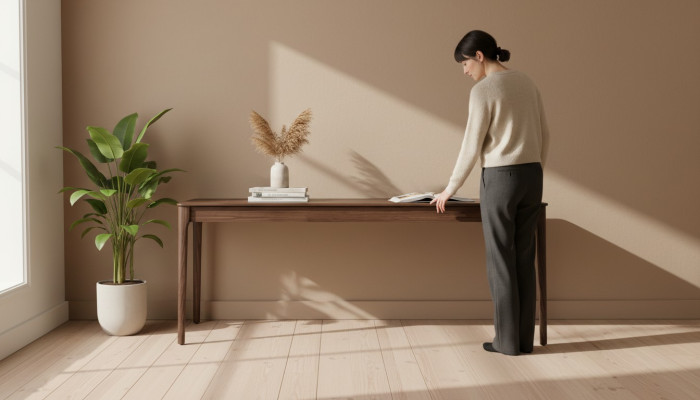 Tavolo da pranzo marrone, tavoli da pranzo moderni di lusso, elegante design del tavolo.