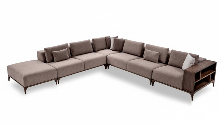 Soggiorno divano angolare a L in legno moderno design di lusso angolare divano a L.