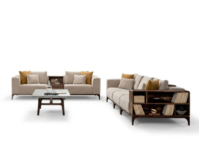 Set da soggiorno di lusso 4 pezzi divano 3+2+1 posti con tavolino design moderno