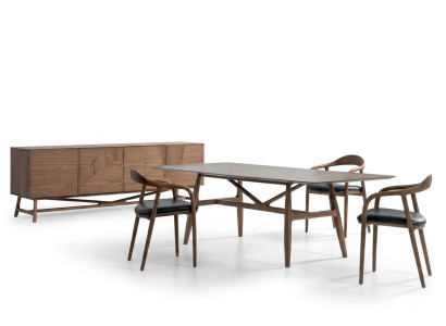 Modern 6 pezzi Set da pranzo tavolo 4 sedie con credenza insieme per pranzare gruppo