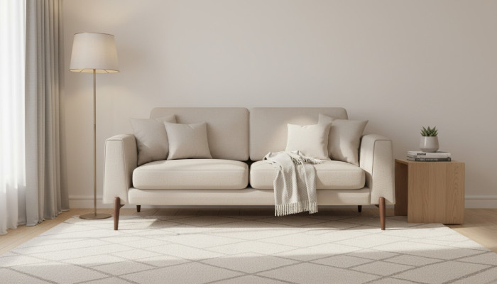 Sofà da salotto di lusso design moderno in legno con tessuti divani soffice