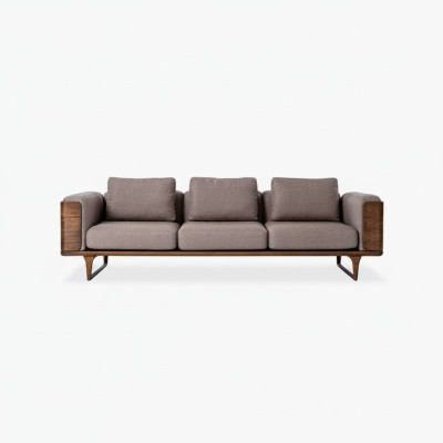 Sofà da soggiorno di lusso design moderno in legno con tessuto 270cm Grandi divani