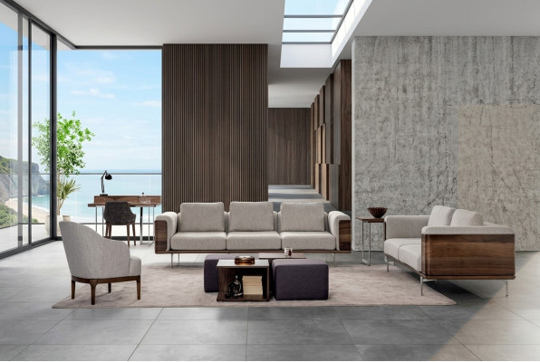 Set da soggiorno di lusso con design moderno 2x divani con poltrona set di divani