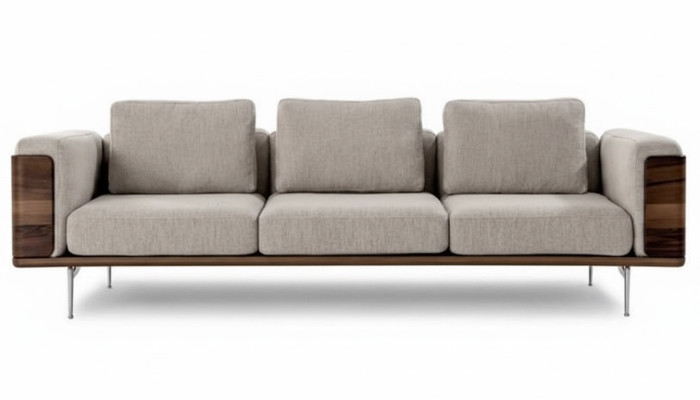 Sofà per soggiorno di lusso dal design moderno con braccioli design a tre posti.