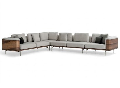 Soggiorno divano ad angolo a L in legno moderno con design di lusso divano angolare