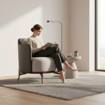 Poltrona Imbottita Posto a Sedere Design Moderno Lounge di Lusso Mobili Soggiorno Divani