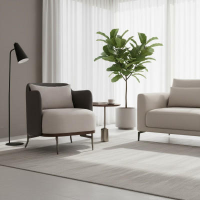 Poltrona Imbottita Posto a Sedere Design Moderno Lounge di Lusso Mobili Soggiorno Divani