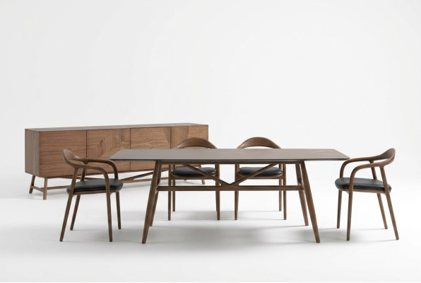 Set da pranzo di lusso 6 pezzi, set da pranzo con tavolo e 4 sedie con credenza