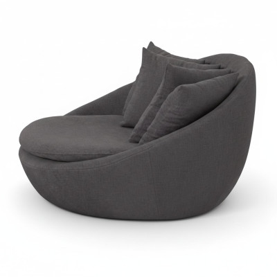 Poltrona Imbottita Posti a Sedere Design Moderno Grigio Lounge Lusso Salotto Club