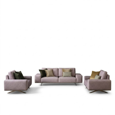 Divano elegante a 3 posti rosa design moderno per soggiorno, divani.