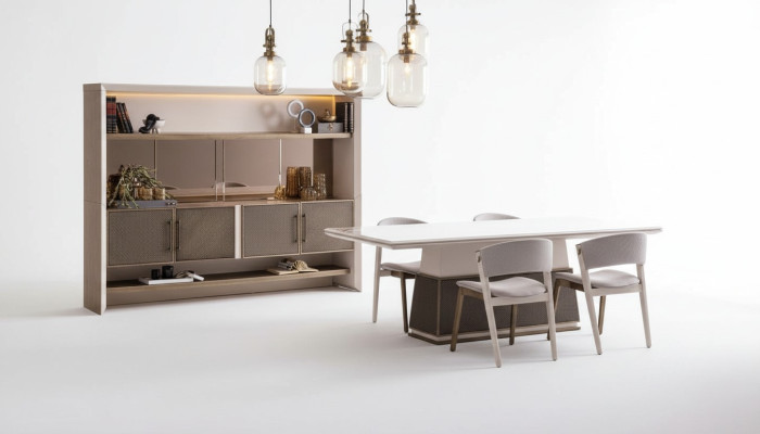 Set da pranzo di lusso 6 pezzi Tavolo da pranzo 4 sedie 6 pezzi Set design moderno