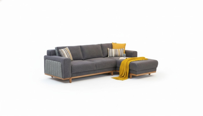 Divano ad angolo di lusso a forma di L per soggiorno, design moderno, nuovo e di alta qualità.