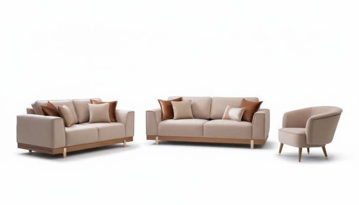 Set di divani di lusso 3+2+1 poltrona poltrona divano imbottito mobili design 3 pezzi.