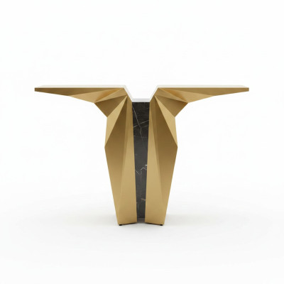 Legno Moderno Mobile Consolle in Oro Tavolo Stile Design Console Nuovo