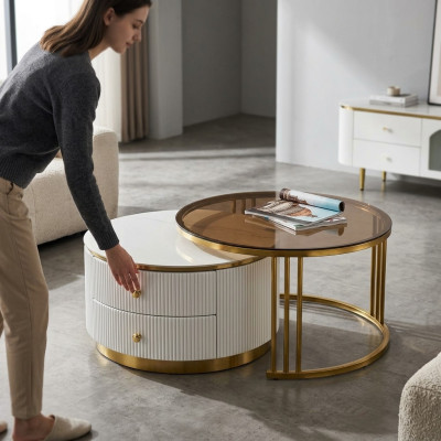 Tavolino da salotto mobili da soggiorno di lusso in legno Tavoli Tavolini 80x40,5 Tavolo