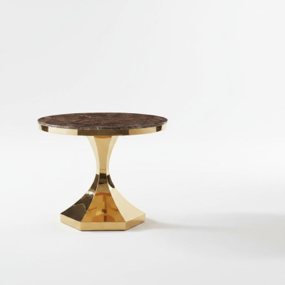 Tavolo da pranzo Mobili di lusso in legno Moderno Acciaio inossidabile Soggiorno Design Nuovo Oro