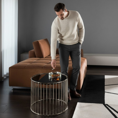 Tavolino laterale Design Tavolo Tavolino Soggiorno Design Moderno Acciaio inossidabile