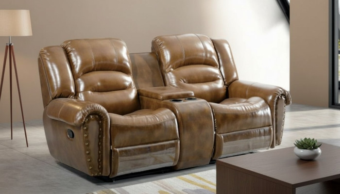 Divano 2 posti Design Divano Imbottito Divano Divano Moderno di Lusso Marrone Nuovo