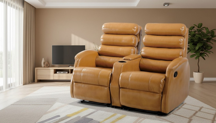 Divano di lusso marrone design moderno per il soggiorno, nuovo.