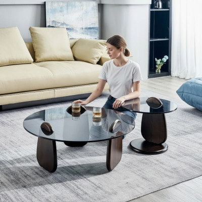 Tavolino da salotto rotondo, tavolino da caffè, tavolino da appoggio, tavoli da soggiorno di design.