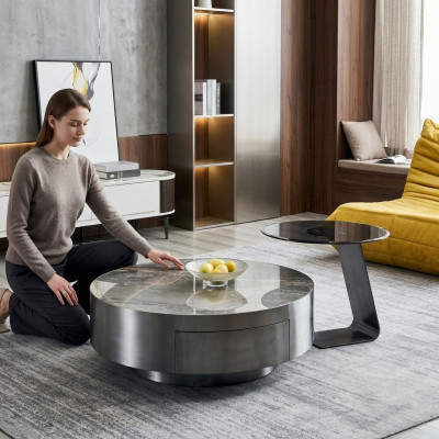Tavolini laterali Tavoli Design Salotto Tavolino Set 2 pezzi Mobili