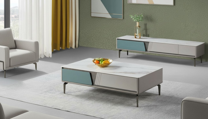 Tavolino tavolo Design Tavoli Soggiorno Tavolo in legno Grigio Nuovo