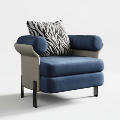 Poltrona Lounge Design con schienale, poltrona imbottita, divano a 1 posto per il salotto, nuovo.