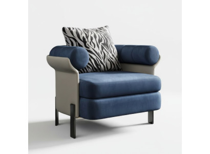 Poltrona Lounge Design con schienale, poltrona imbottita, divano a 1 posto per il salotto, nuovo.