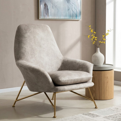 Poltrona Design di lusso in tessuto grigio per il salotto.