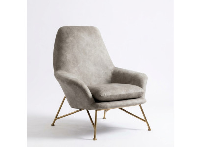 Poltrona Design di lusso in tessuto grigio per il salotto.